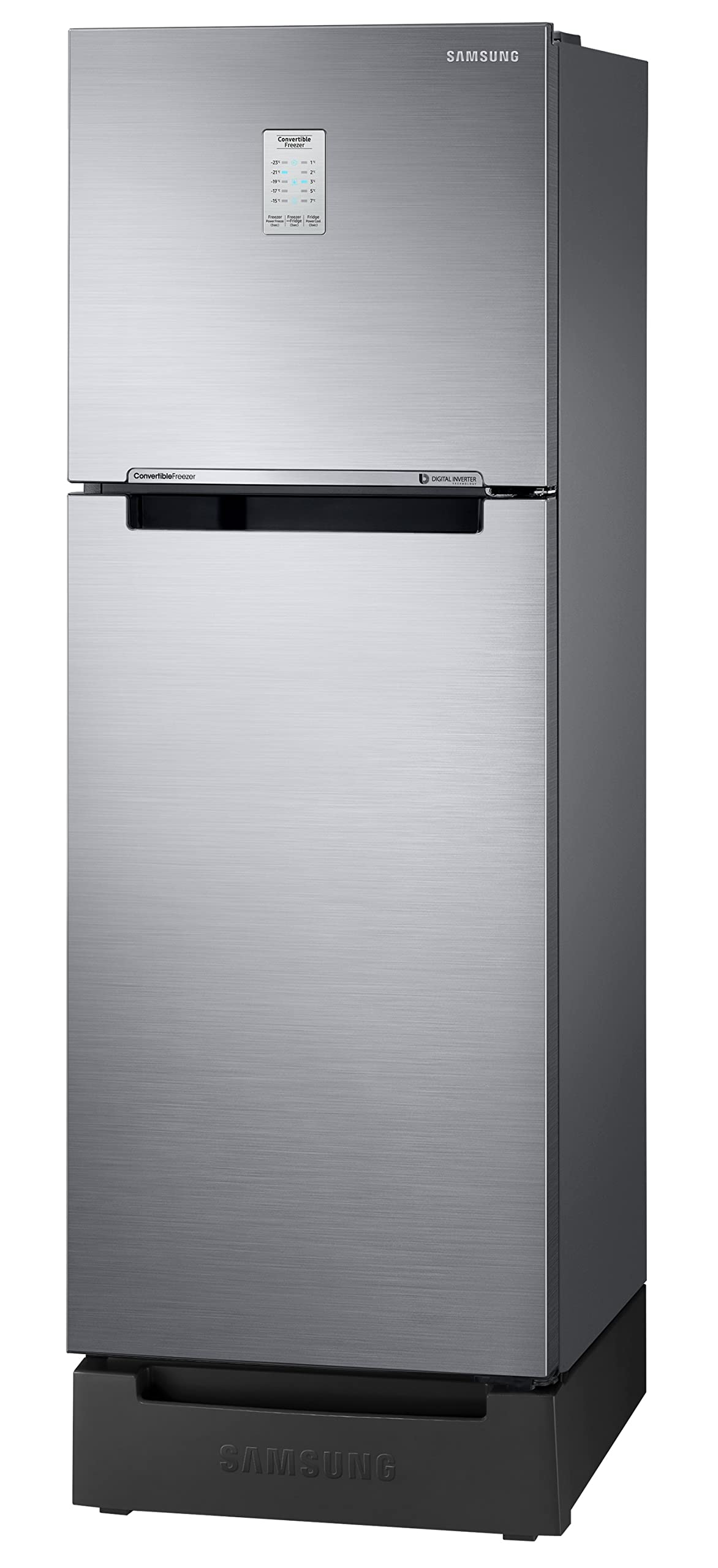 Samsung 236L 2 Star Inverter Frost-Free Convertible 3 In 1 Double Door Refrigerator Appliance (RT28C3832S8/HL,Elegant Inox), Base Stand Drawer 