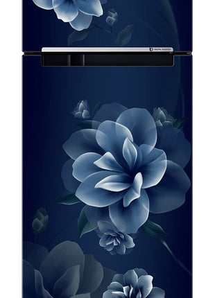 Samsung 236L 2 Star Inverter Frost-Free Double Door Refrigerator Appliance (RT28C3122CU/HL,Camellia Blue), Base Stand Drawer 