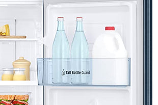 Samsung 236L 2 Star Inverter Frost-Free Double Door Refrigerator Appliance (RT28C3122CU/HL,Camellia Blue), Base Stand Drawer 