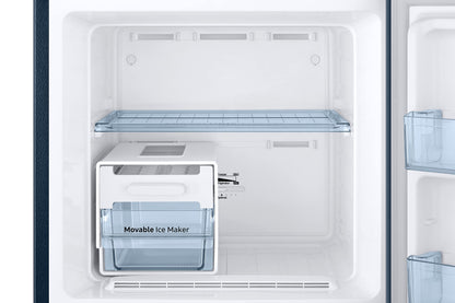Samsung 236L 2 Star Inverter Frost-Free Double Door Refrigerator Appliance (RT28C3122CU/HL,Camellia Blue), Base Stand Drawer 