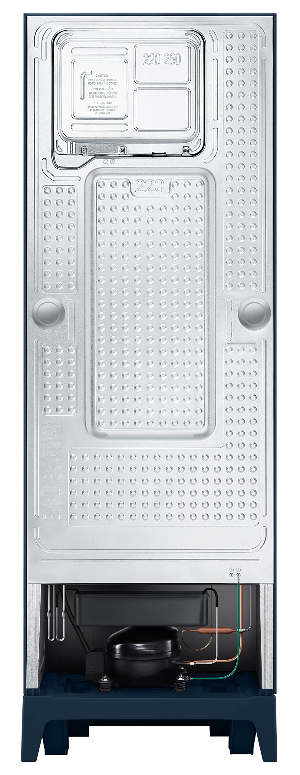 Samsung 236L 2 Star Inverter Frost-Free Double Door Refrigerator Appliance (RT28C3122CU/HL,Camellia Blue), Base Stand Drawer 