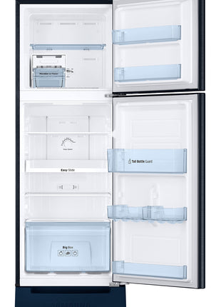 Samsung 236L 2 Star Inverter Frost-Free Double Door Refrigerator Appliance (RT28C3122CU/HL,Camellia Blue), Base Stand Drawer 