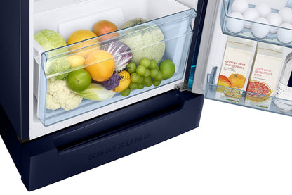 Samsung 236L 2 Star Inverter Frost-Free Double Door Refrigerator Appliance (RT28C31429U/HL,Paradise Bloom Blue), Base Stand Drawer 