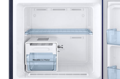 Samsung 236L 2 Star Inverter Frost-Free Double Door Refrigerator Appliance (RT28C31429U/HL,Paradise Bloom Blue), Base Stand Drawer 