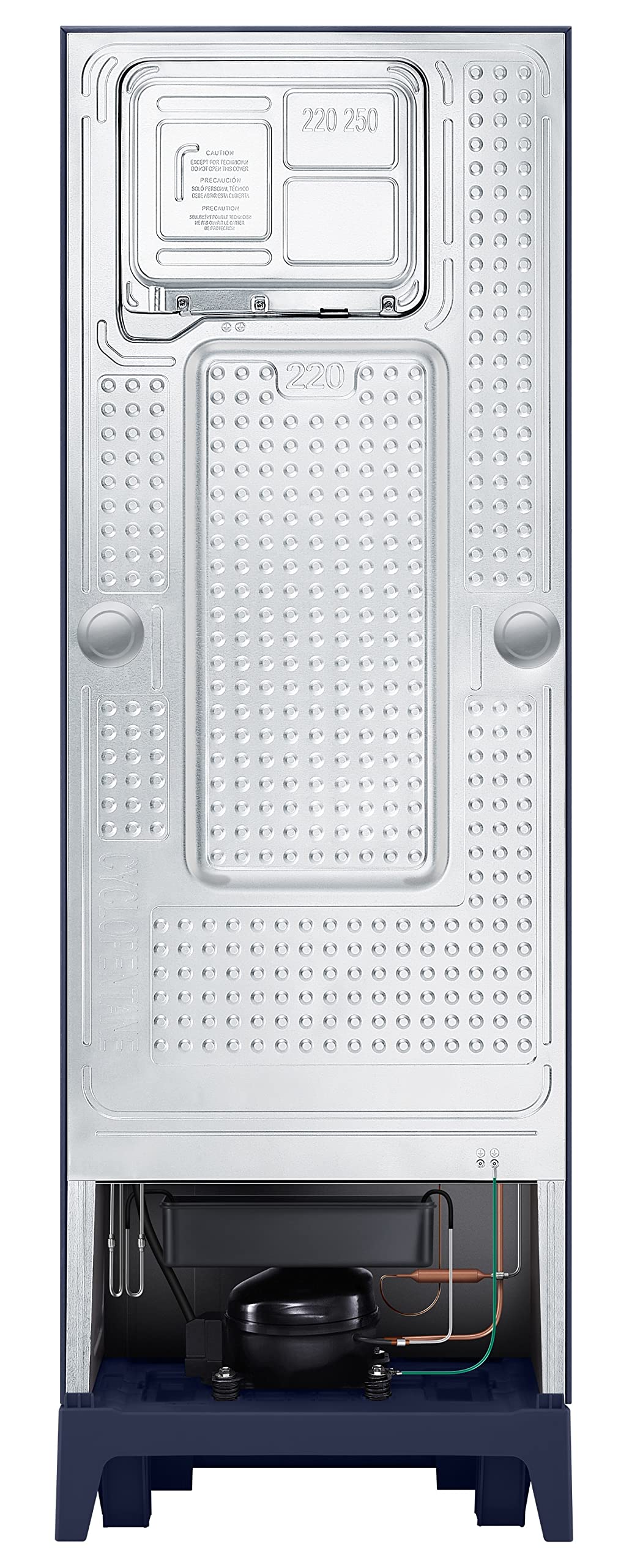 Samsung 236L 2 Star Inverter Frost-Free Double Door Refrigerator Appliance (RT28C31429U/HL,Paradise Bloom Blue), Base Stand Drawer 