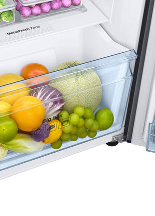 Samsung 256 L, 3 Star, Convertible, Digital Inverter with Display Frost Free Double Door Refrigerator (RT30C3733BX/HL, Luxe Black) 