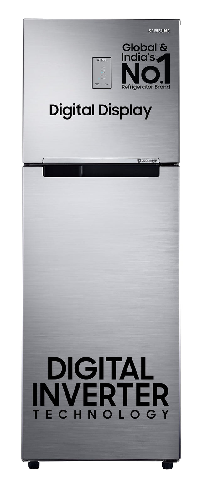 Samsung 256L 3 Star Digital Inverter Frost-Free Double Door Refrigerator Appliance (RT30C3433S9/HL,Refined Inox) 