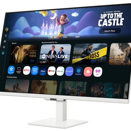 Samsung 32" (80cm) M5 Smart Monitor with Smart TV Experience|FHD 1920 x 1080|Screen Mirroring TV Plus|Speakers|Adaptive Sound|Wi-Fi|HDMI|Bluetooth|LS32FM501EWXXL|White 