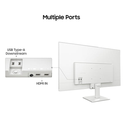 Samsung 32" (80cm) M5 Smart Monitor with Smart TV Experience|FHD 1920 x 1080|Screen Mirroring TV Plus|Speakers|Adaptive Sound|Wi-Fi|HDMI|Bluetooth|LS32FM501EWXXL|White 