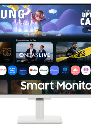 Samsung 32" (80cm) M5 Smart Monitor with Smart TV Experience|FHD 1920 x 1080|Screen Mirroring TV Plus|Speakers|Adaptive Sound|Wi-Fi|HDMI|Bluetooth|LS32FM501EWXXL|White 