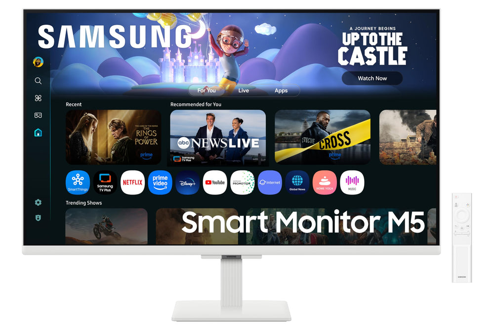 Samsung 32" (80cm) M5 Smart Monitor with Smart TV Experience|FHD 1920 x 1080|Screen Mirroring TV Plus|Speakers|Adaptive Sound|Wi-Fi|HDMI|Bluetooth|LS32FM501EWXXL|White price under 20000