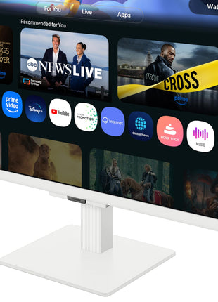 Samsung 32" (80cm) M5 Smart Monitor with Smart TV Experience|FHD 1920 x 1080|Screen Mirroring TV Plus|Speakers|Adaptive Sound|Wi-Fi|HDMI|Bluetooth|LS32FM501EWXXL|White 