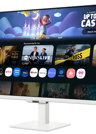 Samsung 32" (80cm) M5 Smart Monitor with Smart TV Experience|FHD 1920 x 1080|Screen Mirroring TV Plus|Speakers|Adaptive Sound|Wi-Fi|HDMI|Bluetooth|LS32FM501EWXXL|White 