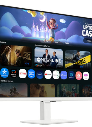 Samsung 32" (80cm) M5 Smart Monitor with Smart TV Experience|FHD 1920 x 1080|Screen Mirroring TV Plus|Speakers|Adaptive Sound|Wi-Fi|HDMI|Bluetooth|LS32FM501EWXXL|White 