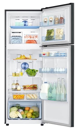 Samsung 322 L, 3 Star, Convertible 5-in-1 Digital Inverter with Display Frost Free Double Door Refrigerator (RT37C4523B1/HL, Black Matt) 