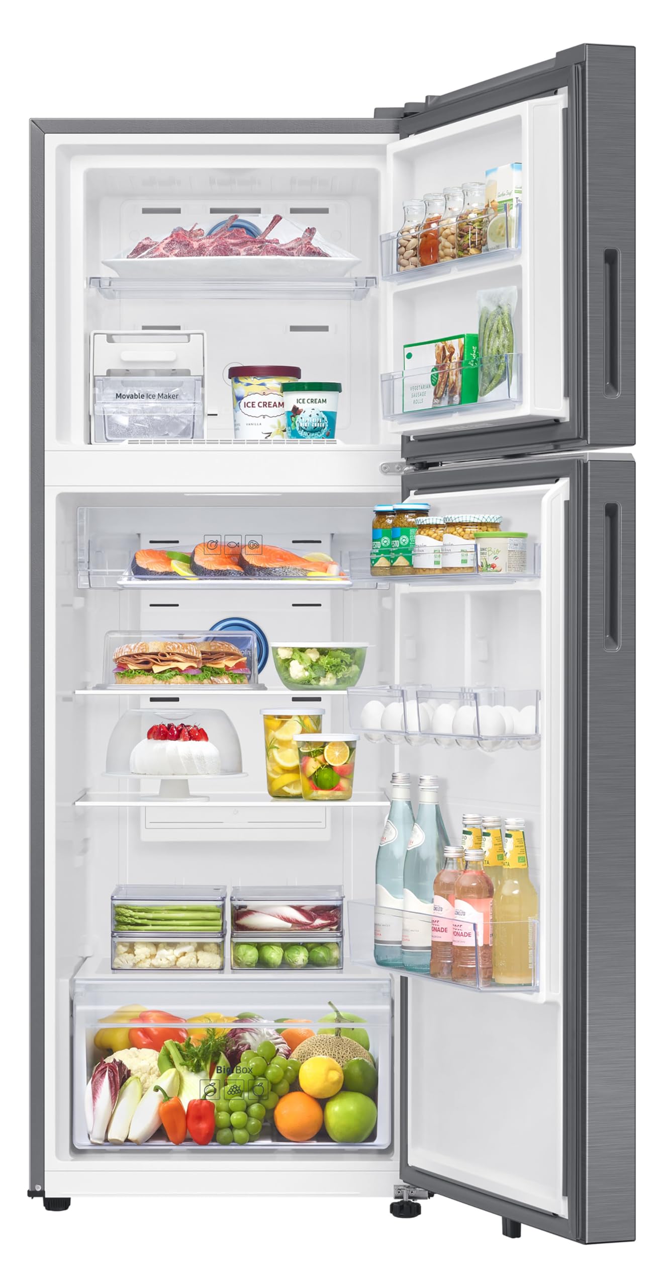 Samsung 330 L, 2 Star, Convertible 5-in-1, Digital Inverter, Frost Free Double Door, WiFi Enabled Bespoke AI Refrigerator (RT34DG5A2BS8HL, Elegant Inox, Silver) 