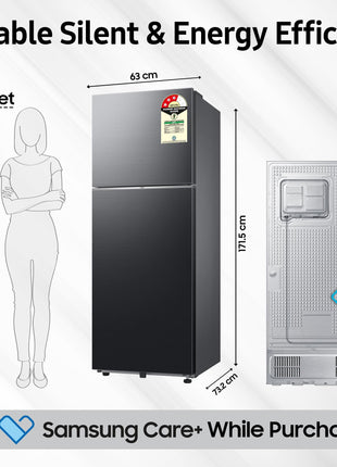 Samsung 330 L, 3 Star, Convertible 5-in-1, Digital Inverter, Frost Free Double Door, WiFi Enabled Bespoke AI Refrigerator (RT34DG5A4DBXHL, Luxe Black) 