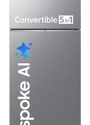 Samsung 350 L, 3 Star, Convertible 5-in-1, Digital Inverter, Frost Free Double Door, WiFi Enabled Bespoke AI Refrigerator (RT38DG5A4DS8HL, Elegant Inox, Silver) 