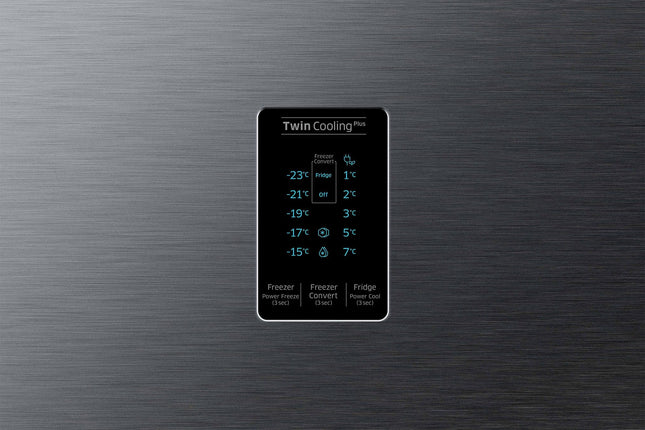 Samsung 385 L, 2 Star, Convertible 5-in-1 Digital Inverter, with Display Frost Free Double Door Refrigerator (RT42C5532BX/HL, Luxe Black, 2025 Model) 