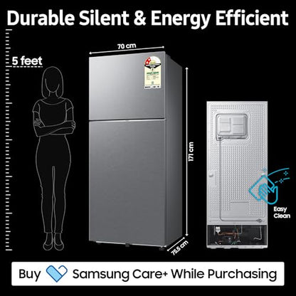 Samsung 396 L, 2 Star, Convertible 5-in-1, Digital Inverter, Frost Free Double Door, Bespoke AI WiFi Enabled Refrigerator (RT41DG6A2BSLHL, Silver, Real Steel) 