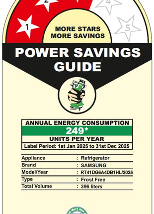 Samsung 396 L, 3 Star, Convertible 5-in-1, Digital Inverter, Frost Free Double Door, Bespoke AI WiFi Enabled Refrigerator (RT41DG6A4DB1HL, Black Matte/Black DOI) 