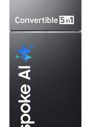 Samsung 419 L, 3 Star, Convertible 5-in-1, Digital Inverter, Frost Free Double Door, Bespoke AI WiFi Enabled Refrigerator (RT45DG6A4DB1HL, Black Matte/Black DOI) 