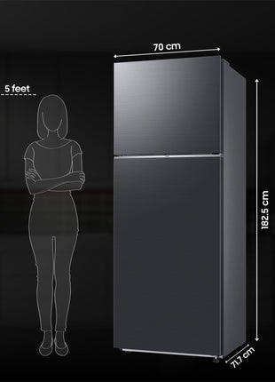 Samsung 465 L, 1 Star, Optimal Fresh+, Digital Inverter, Frost Free Double Door AI Enabled Smart Refrigerator with WiFi (RT51DG682AB1TL, Black Matt) 