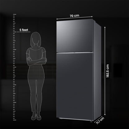 Samsung 465 L, 1 Star, Optimal Fresh+, Digital Inverter, Frost Free Double Door AI Enabled Smart Refrigerator with WiFi (RT51DG682AB1TL, Black Matt) 