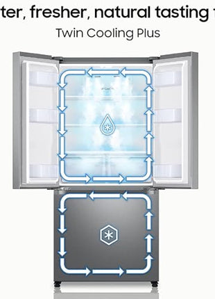 Samsung 550 L, Convertible, Digital Inverter, Frost Free French Door Refrigerator (RF57A5032S9/TL, Silver, Refined Inox) 