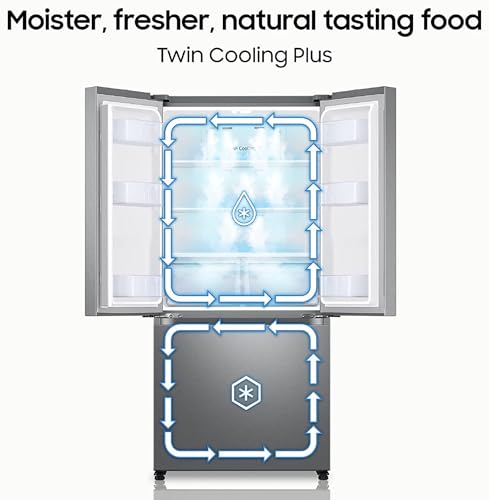 Samsung 550 L, Convertible, Digital Inverter, Frost Free French Door Refrigerator (RF57A5032S9/TL, Silver, Refined Inox) 