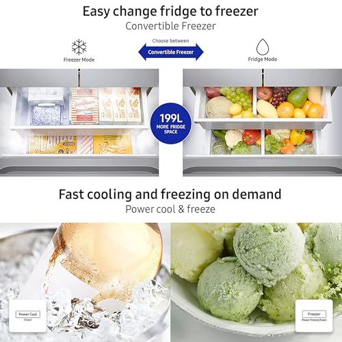 Samsung 550 L, Convertible, Digital Inverter, Frost Free French Door Refrigerator (RF57A5032S9/TL, Silver, Refined Inox) 
