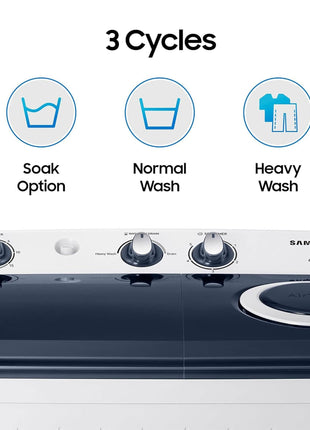 Samsung 6.5 kg, 5 star, Semi-Automatic Washing Machine (WT65R2200LL/TL, Air Turbo Drying, LIGHT GRAY) 