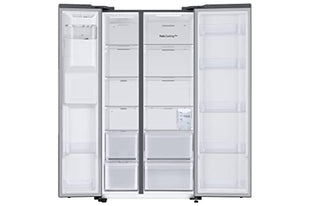 Samsung 633 L, 3 Star, Frost Free, Double Door, Convertible 5-in-1 Digital Inverter, Side By Side Refrigerator with AI, WiFi & Water & Ice Dispenser (RS78CG8543S9HL, Silver, Refined Inox) 