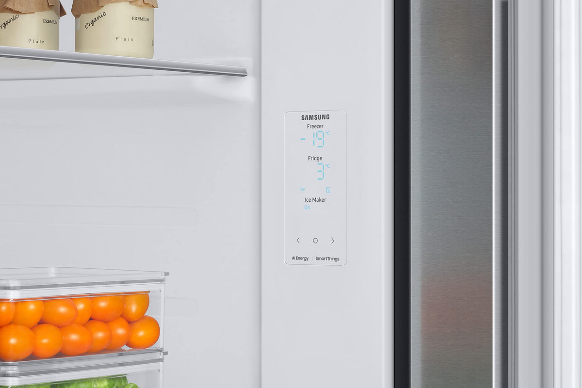 Samsung 633 L, 3 Star, Frost Free, Double Door, Convertible 5-in-1 Digital Inverter, Side By Side Refrigerator with AI, WiFi & Water & Ice Dispenser (RS78CG8543S9HL, Silver, Refined Inox) 