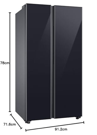 Samsung 653L Convertible 5 In 1 Digital Inverter Side by Side Refrigerator Appliance, (RS76CB811333HL, Glam Deep Charcoal) 