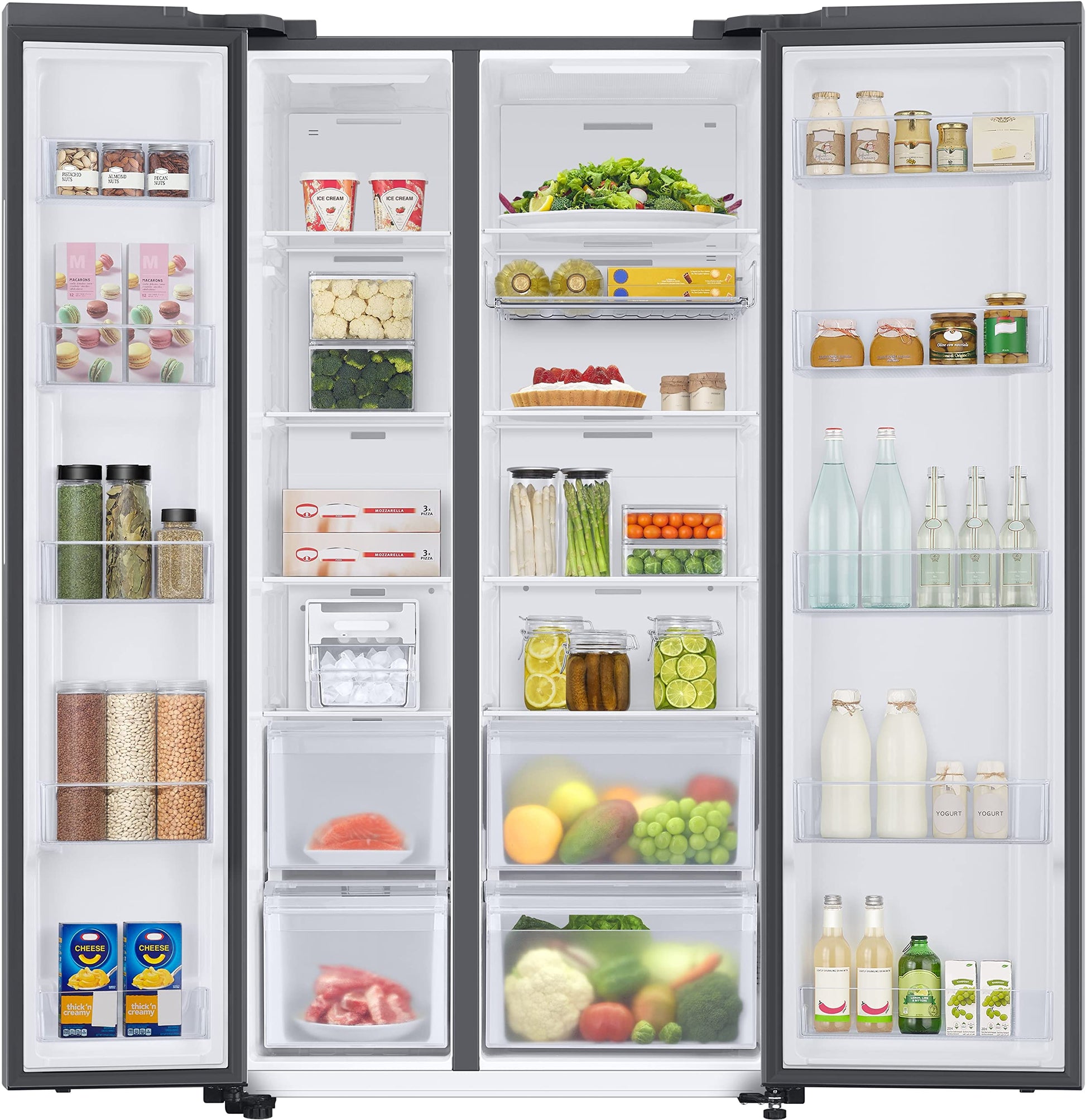 Samsung 653L Convertible 5 In 1 Digital Inverter Side by Side Refrigerator Appliance, (RS76CB811333HL, Glam Deep Charcoal) 