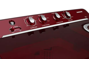 Samsung 7.5 Kg Inverter 5 Star Semi Automatic Top Load Washing Machine (WT75B3200RR/TL, Light Grey & Red Base, Air turbo drying) 