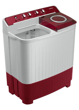 Samsung 7.5 Kg Inverter 5 Star Semi Automatic Top Load Washing Machine (WT75B3200RR/TL, Light Grey & Red Base, Air turbo drying) 