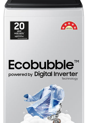 Samsung 7 kg, 5 star, Eco Bubble Technology with Super Speed, Soft Closing Door, Fully-Automatic Top Load Washing Machine (WA70BG4545BGTL, Light Gray) 