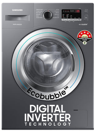 Samsung 7 kg, 5 star, EcoBubble Technology, Hygiene Steam with Inbuilt Heater, Digital Inverter, Fully-Automatic Front Load Washing Machine (WW70R22EK0X/TL, INOX GRAY) 