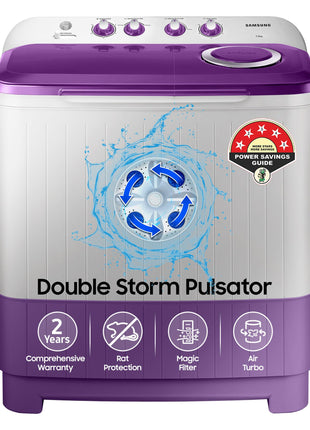 Samsung 7 kg, 5 star, Semi-Automatic Washing Machine (WT70M3000UU/TL, Air Turbo Drying, LIGHT GRAY) 