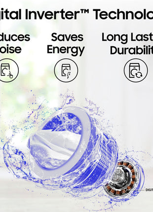 Samsung 7 kg, Eco Bubble Technology, Digital Inverter Motor, Soft Closing Door, Fully-Automatic Top Load Washing Machine (WA70BG4441YYTL, Lavender Gray) 