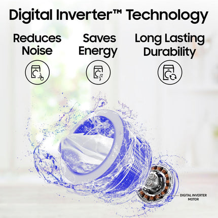 Samsung 7 kg, Eco Bubble Technology, Digital Inverter Motor, Soft Closing Door, Fully-Automatic Top Load Washing Machine (WA70BG4441YYTL, Lavender Gray) 