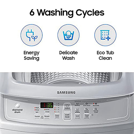 Samsung 7 kg, Fully-Automatic Top Load Washing Machine (WA70A4002GS/TL, Imperial Silver) 