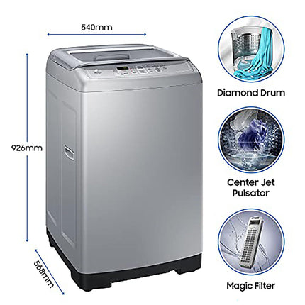 Samsung 7 kg, Fully-Automatic Top Load Washing Machine (WA70A4002GS/TL, Imperial Silver) 