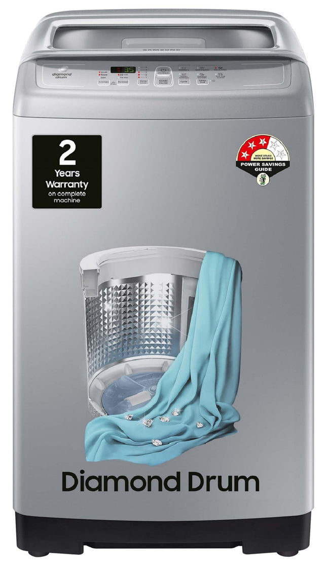 Samsung 7 kg, Fully-Automatic Top Load Washing Machine with Diamond Drum (WA70A4002GS/TL, Imperial Silver) 