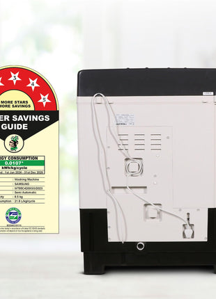 Samsung 8.5 kg, 5 star, Semi-Automatic Washing Machine (WT85C4200GG/TL, Air Turbo Drying, LIGHT GRAY) 