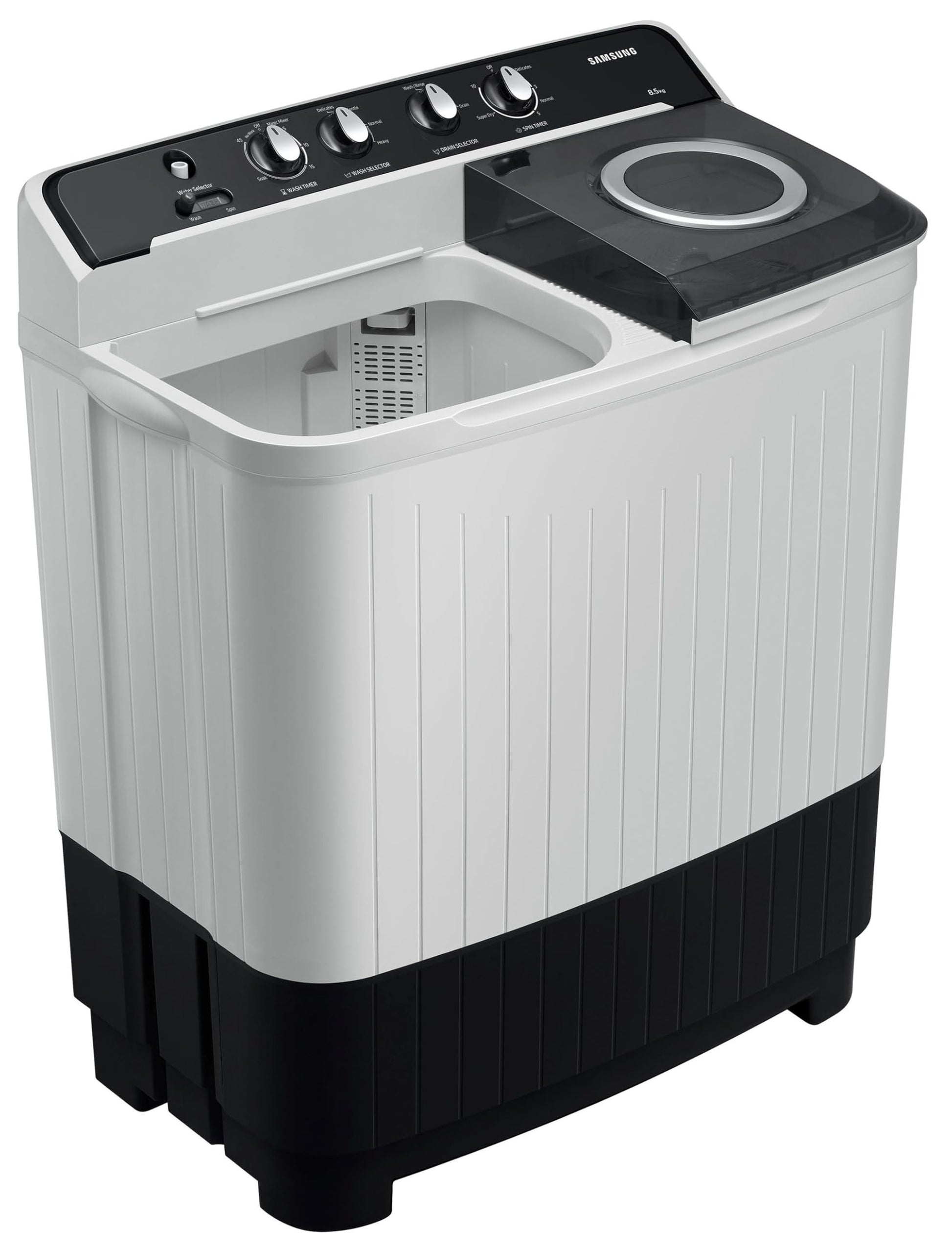 Samsung 8.5 kg, 5 star, Semi-Automatic Washing Machine (WT85C4200GG/TL, Air Turbo Drying, LIGHT GRAY) 