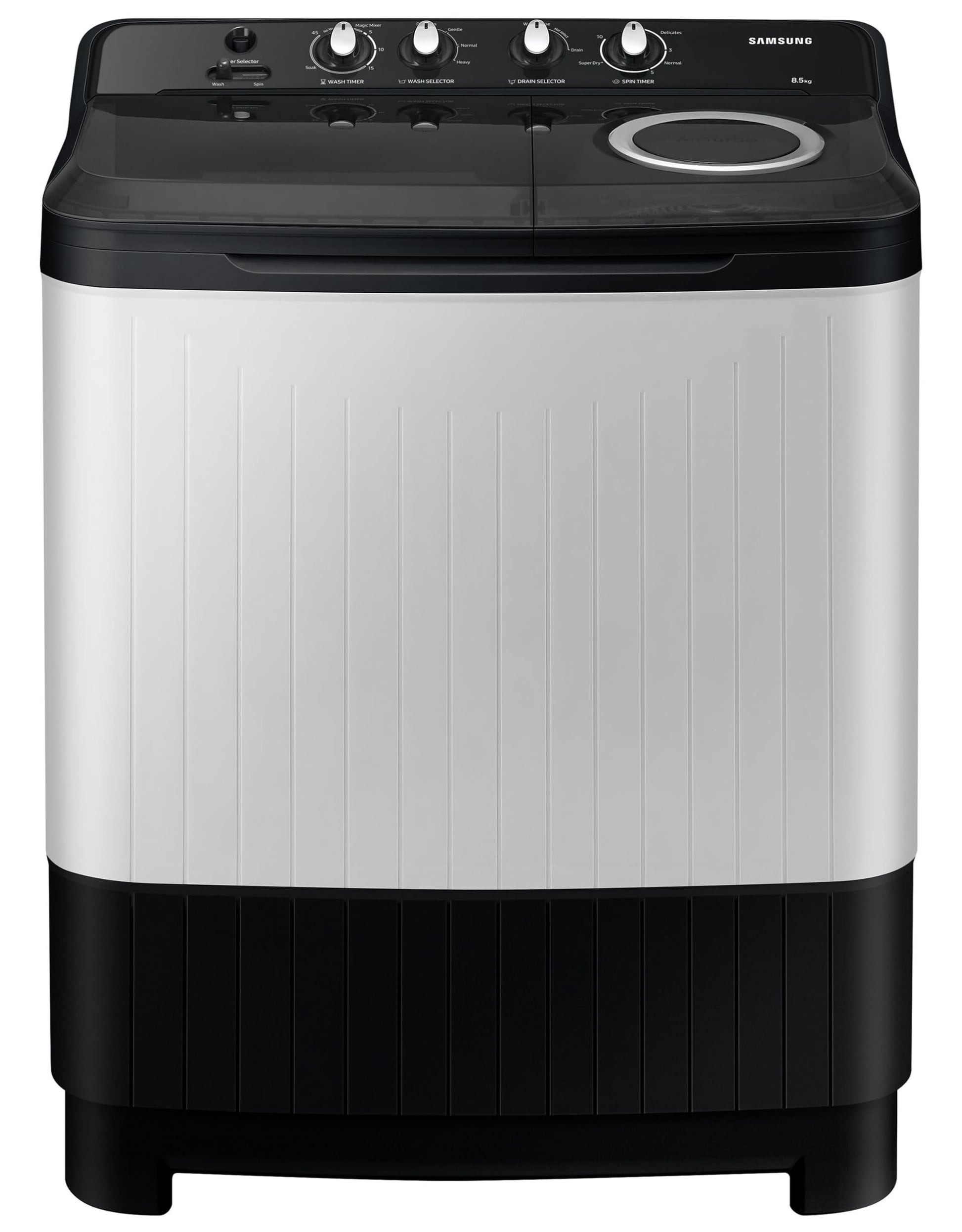 Samsung 8.5 kg, 5 star, Semi-Automatic Washing Machine (WT85C4200GG/TL, Air Turbo Drying, LIGHT GRAY) 