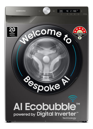 Samsung 8 Kg 5 Star Eco Bubble Technology, AI Control & Wi-Fi, Fully-Automatic Front Loading Washing Machine Appliance (WW80T504DAN1TL, Digital Inverter, In-Built Heater, Inox) 